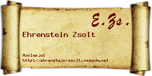 Ehrenstein Zsolt névjegykártya